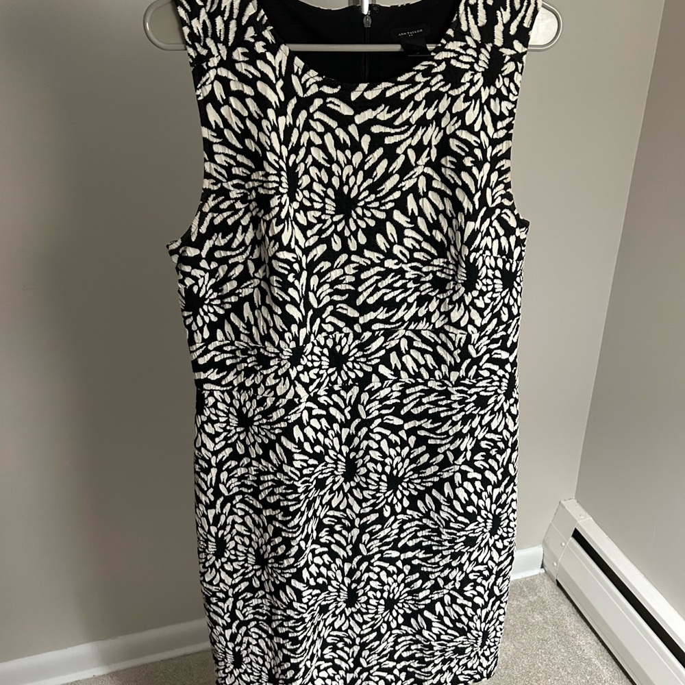 Ann Taylor black and white floral dress size 12